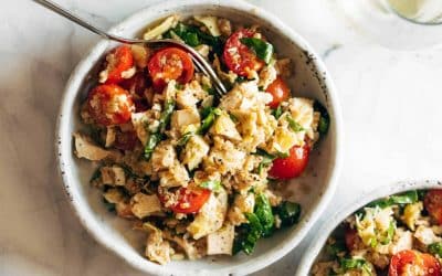 Grilled Chicken and Quinoa Salad with Avocado Dressing