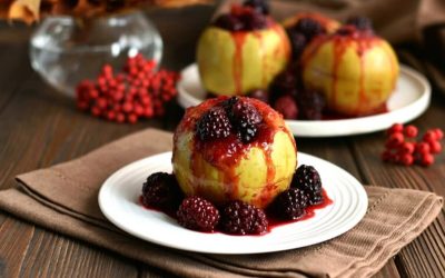 Spiced Roasted Apples and Blackberries